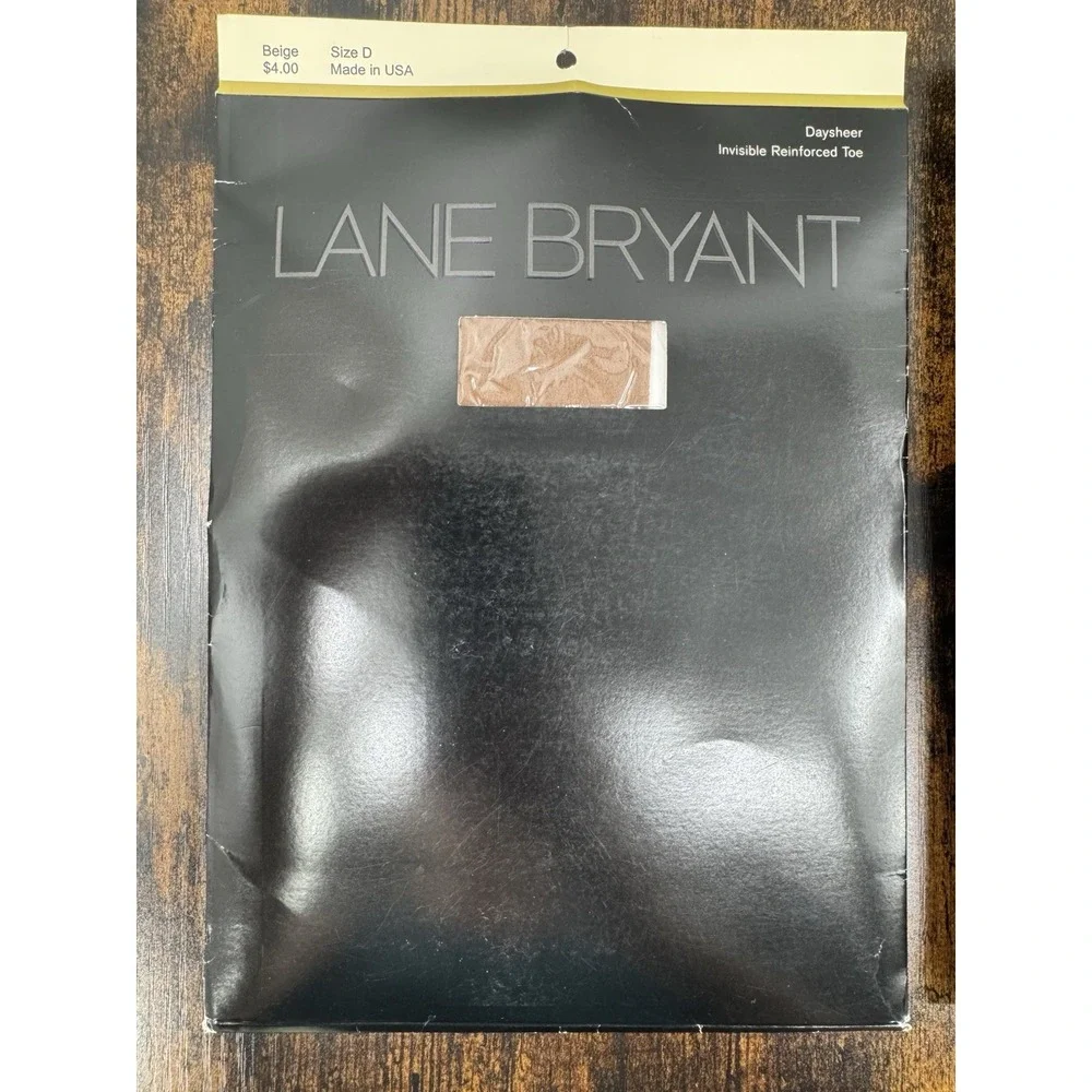 2 Lane Bryant Daysheer Pantyhose Size D Beige Invisible Reinforced Toe NOS